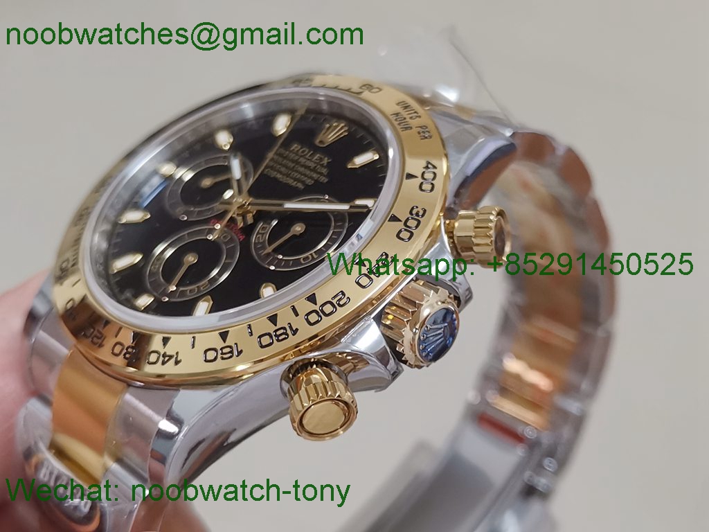 Replica Rolex Daytona 116503 Two Tone 904L Steel GOLD BTF 1:1 Best Black Dial SA4130