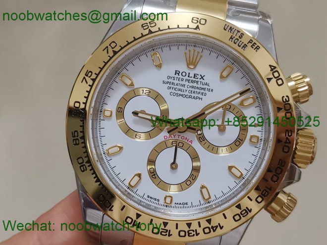 Replica Rolex Daytona 116503 Two Tone 904L Steel GOLD BTF 1:1 Best White Dial SA4130