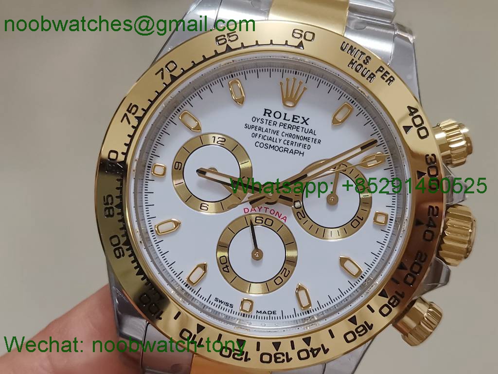 Replica Rolex Daytona 116503 Two Tone 904L Steel GOLD BTF 1:1 Best White Dial SA4130