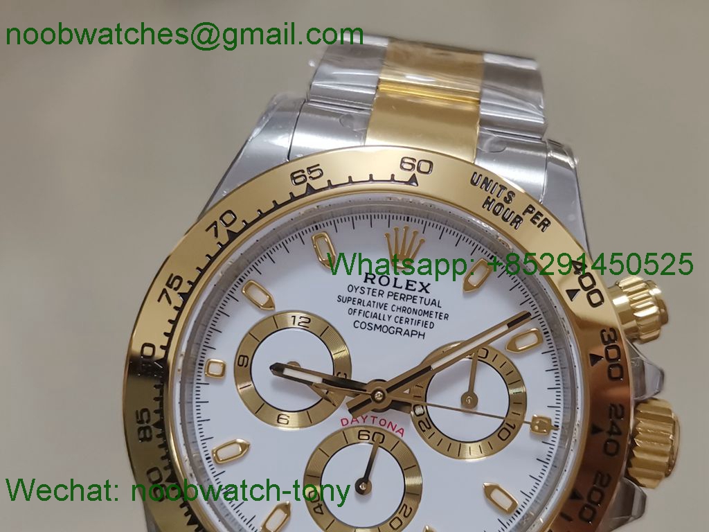 Replica Rolex Daytona 116503 Two Tone 904L Steel GOLD BTF 1:1 Best White Dial SA4130