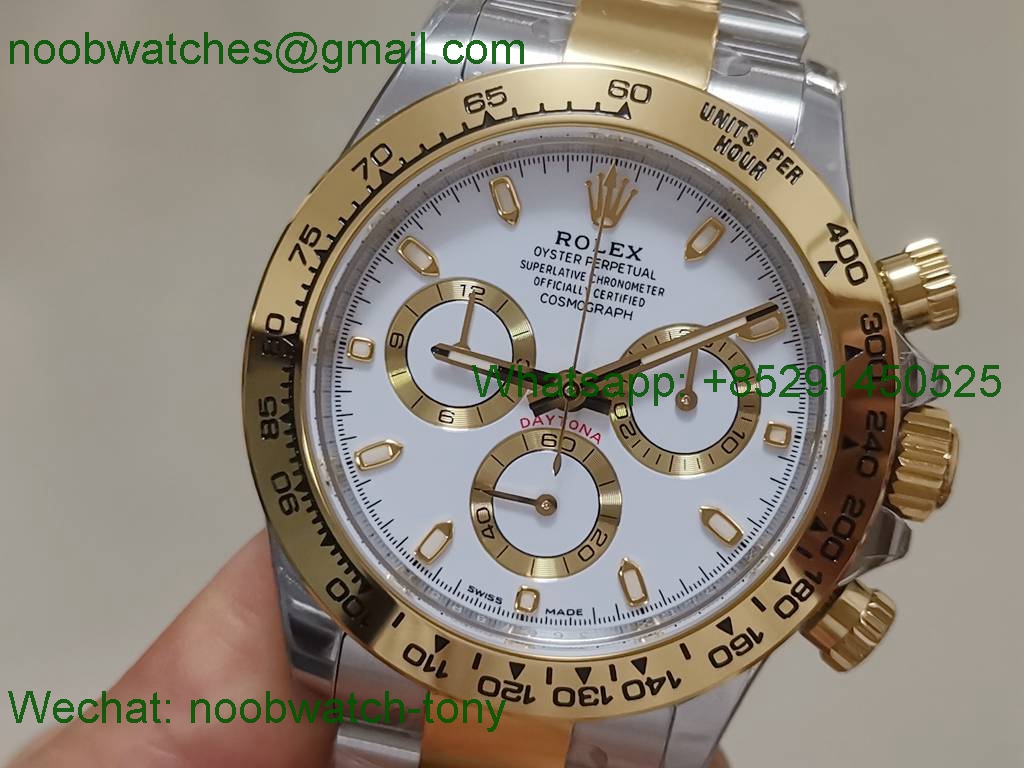 Replica Rolex Daytona 116503 Two Tone 904L Steel GOLD BTF 1:1 Best White Dial SA4130