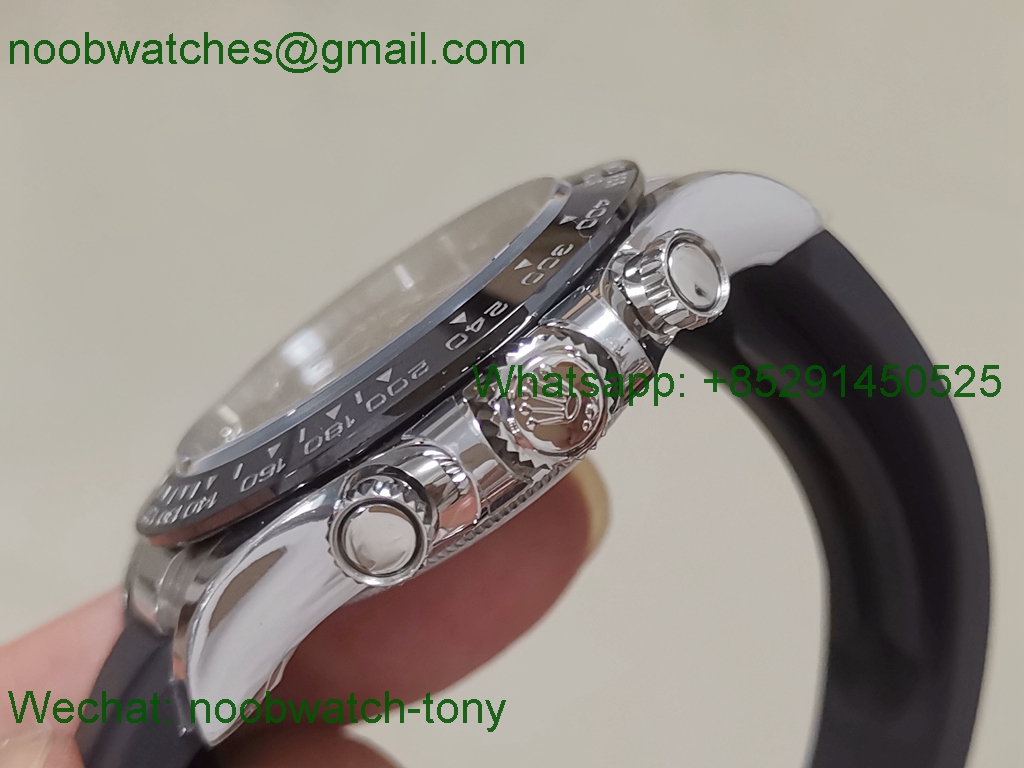 Replica Rolex Daytona 116519 BTF 1:1 Best Black Diamonds Dial on Oysterflex Rubber Strap SA4130