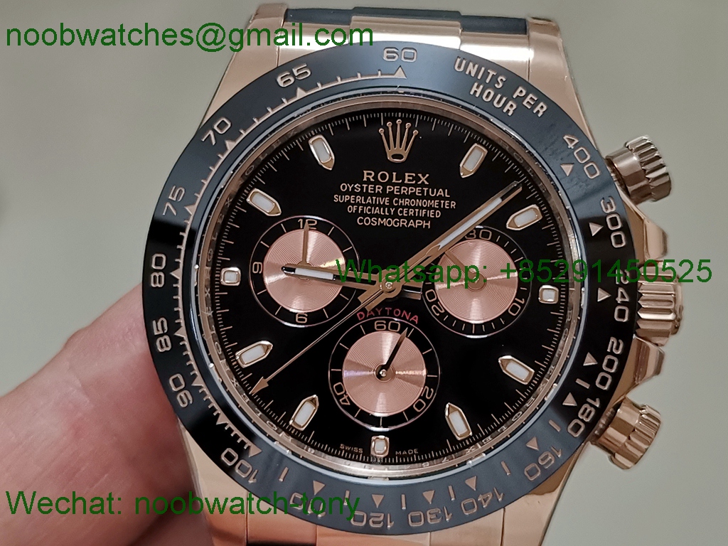 Replica Rolex Daytona Rose Gold 116515 BTF 1:1 Best Black Dial Oysterflex SA4130 V2