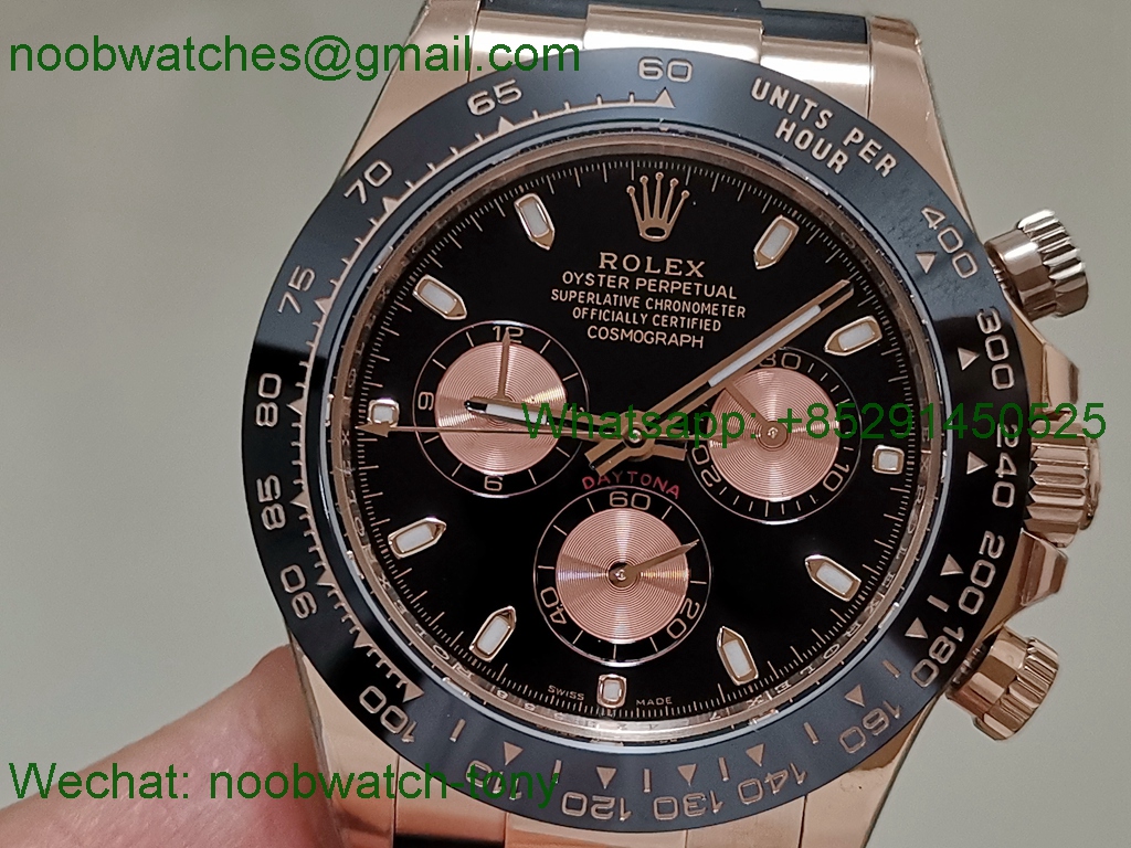 Replica Rolex Daytona Rose Gold 116515 BTF 1:1 Best Black Dial Oysterflex SA4130 V2