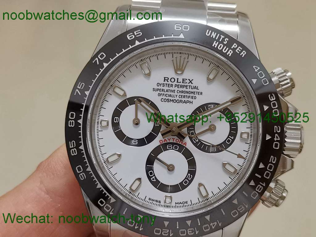 Replica Rolex Daytona 116500 PANDA Clean 1:1 Best 904L White Dial SA4130 V3