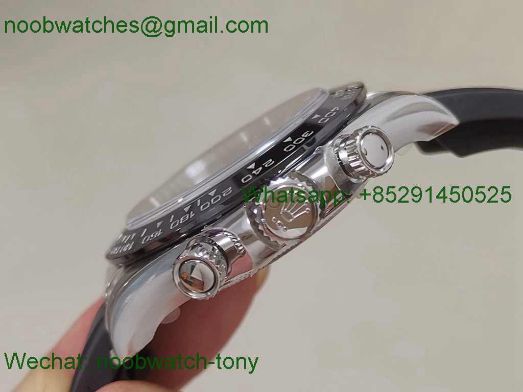 Replica Rolex Daytona 116519 Clean 1:1 Best 904L Gray Dial Oysterflex Rubber Strap SA4130 V2