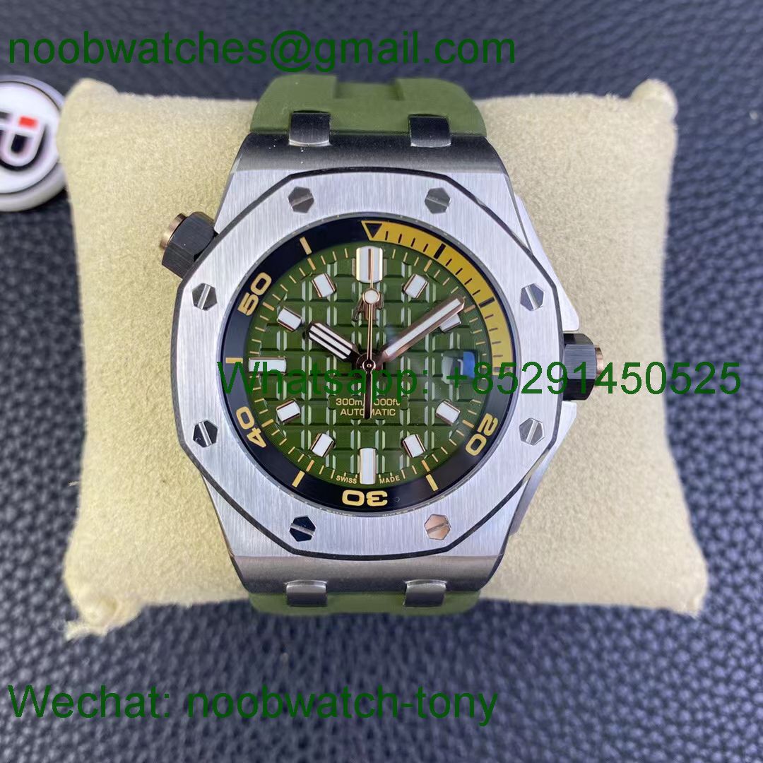 Replica Audemars Piguet AP Royal Oak Offshore Diver 15720 Green Dial IPF 1:1 Best A4308