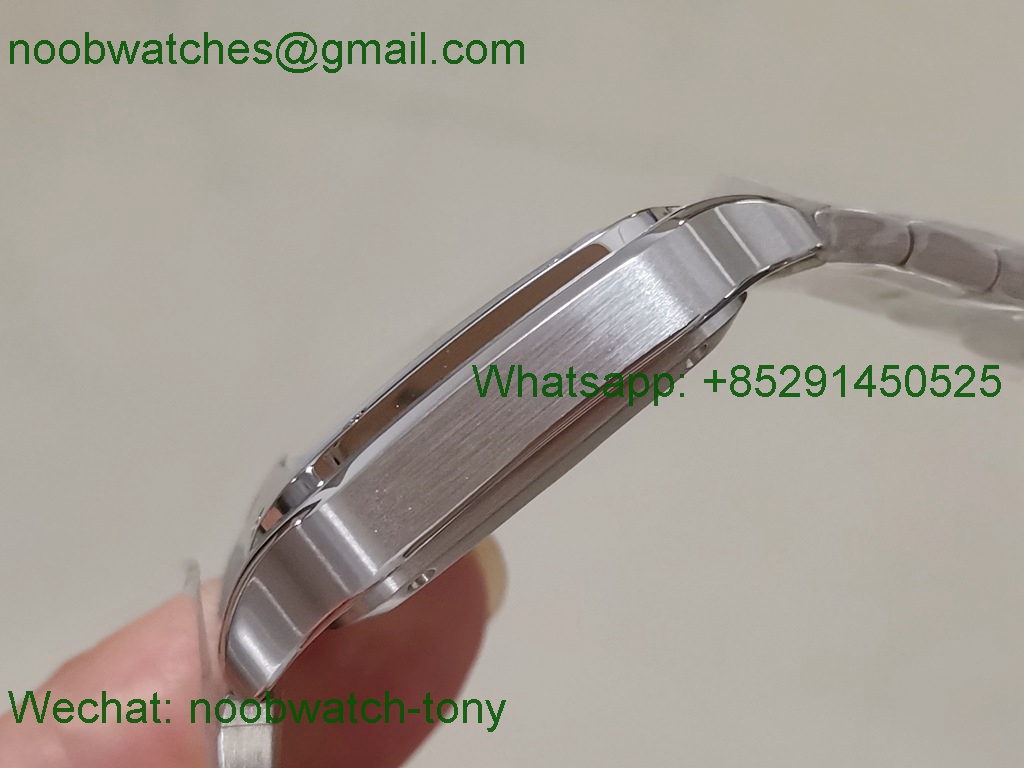 Replica Cartier Santos 35mm SS GF 1:1 Best White Dial SmartLinks V2 MIYOTA 9015 (Free Leather)