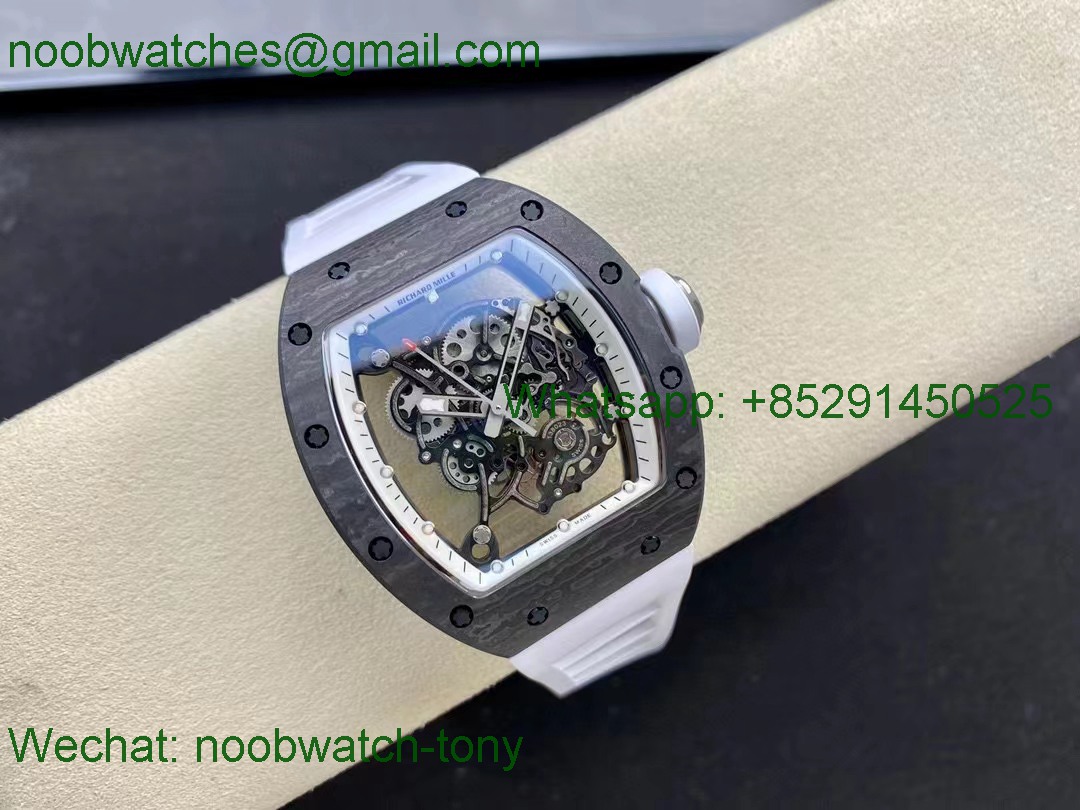 Replica Richard Mille RM055 Bubba Watson Black Carbon White Rubber NTPT BBR RMUL2