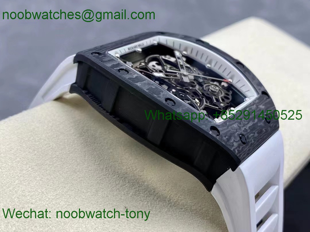 Replica Richard Mille RM055 Bubba Watson Black Carbon White Rubber NTPT BBR RMUL2