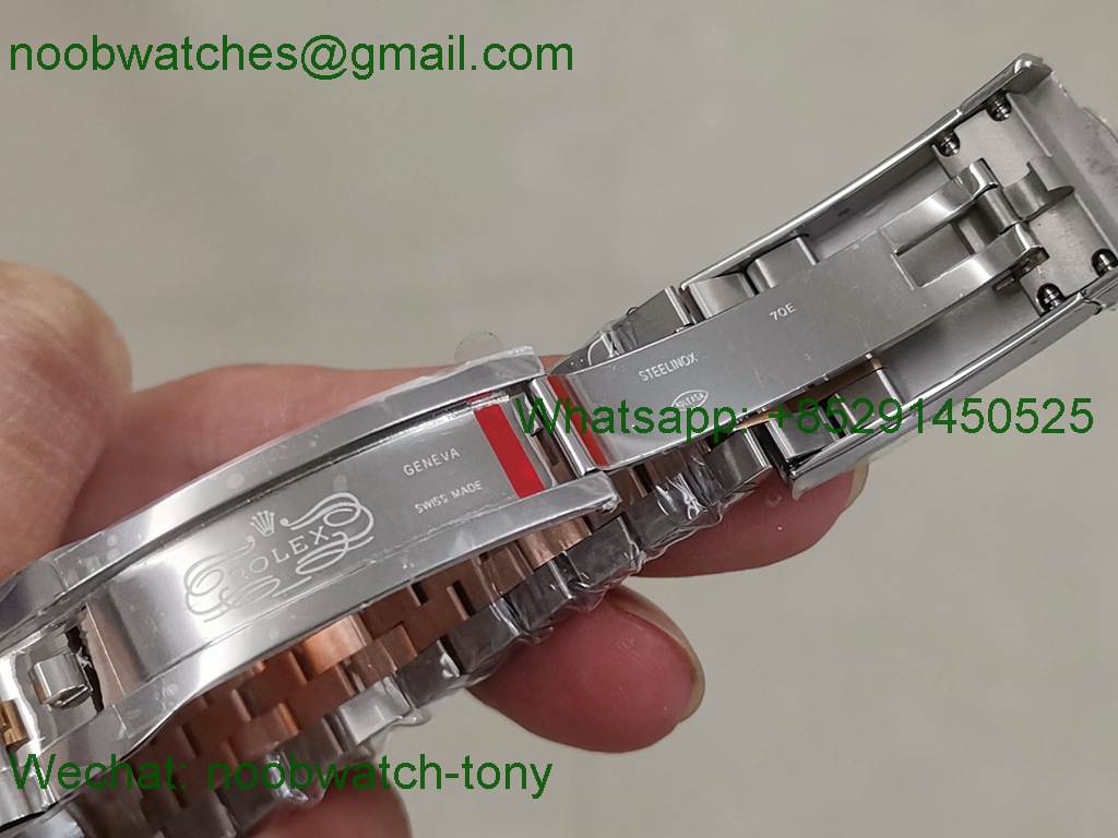 Replica Rolex Datejust 36mm 2tone SS Rose Gold Gray Diamond Dial BP V2 2813 