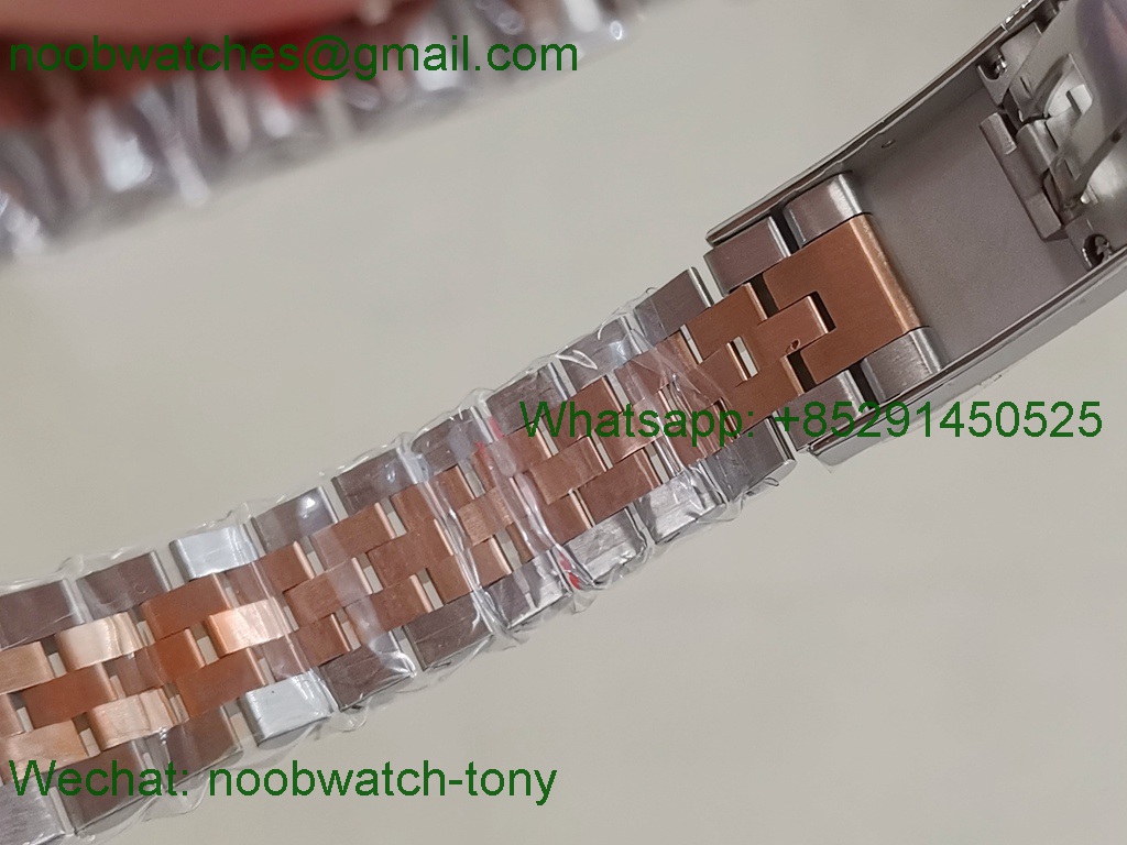 Replica Rolex Datejust 36mm 2tone SS Rose Gold Gray Diamond Dial BP V2 2813 