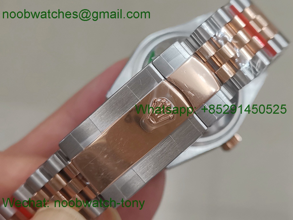Replica Rolex Datejust 36mm 2tone SS Rose Gold White Roman Dial BP V2 2813 