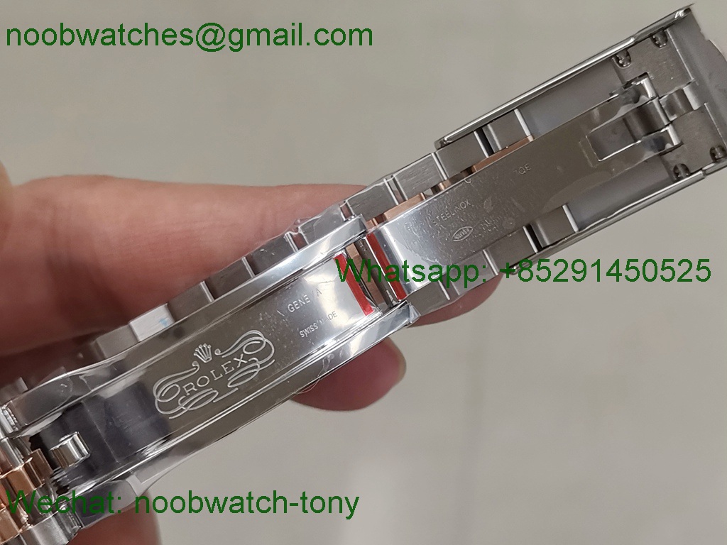 Replica Rolex Datejust 36mm 2tone SS Rose Gold White Roman Dial BP V2 2813 