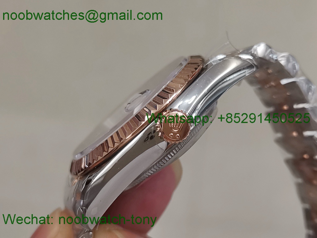 Replica Rolex Datejust 36mm 2tone SS Rose Gold White Roman Dial BP V2 2824 