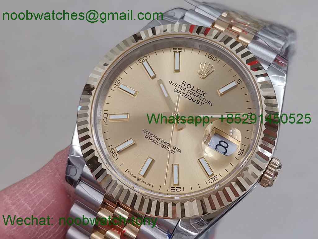 Replica Rolex Datejust 41mm Two Tone SS Yellow Gold YG Dial BP V2 VR3235