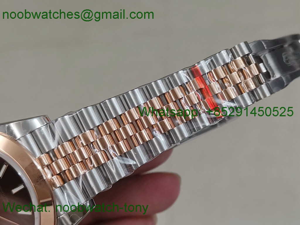 Replica Rolex Datejust 41mm Two Tone SS Rose Gold Brown Dial BP V2 2836