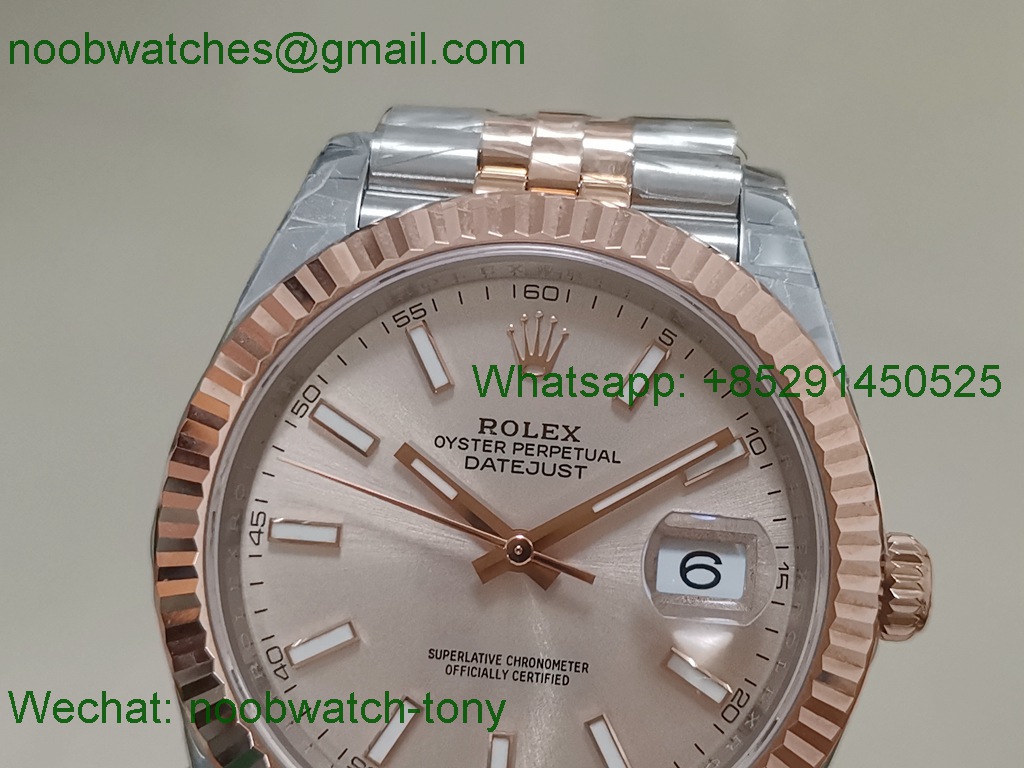 Replica Rolex Datejust 126333 41mm Two Tone Rose Gold Silver Dial VSF 1:1 Best VS3235