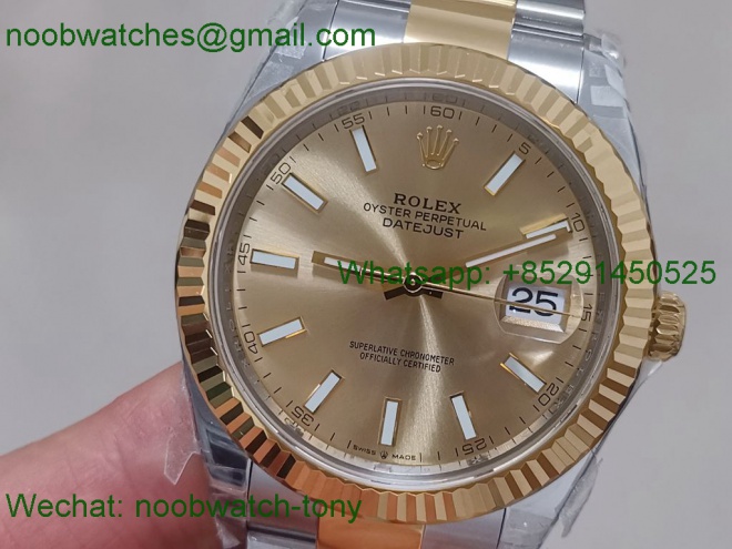Replica Rolex Datejust 126333 41mm Two Tone Yellow Gold Golden Dial VSF Best 1:1 VS3235
