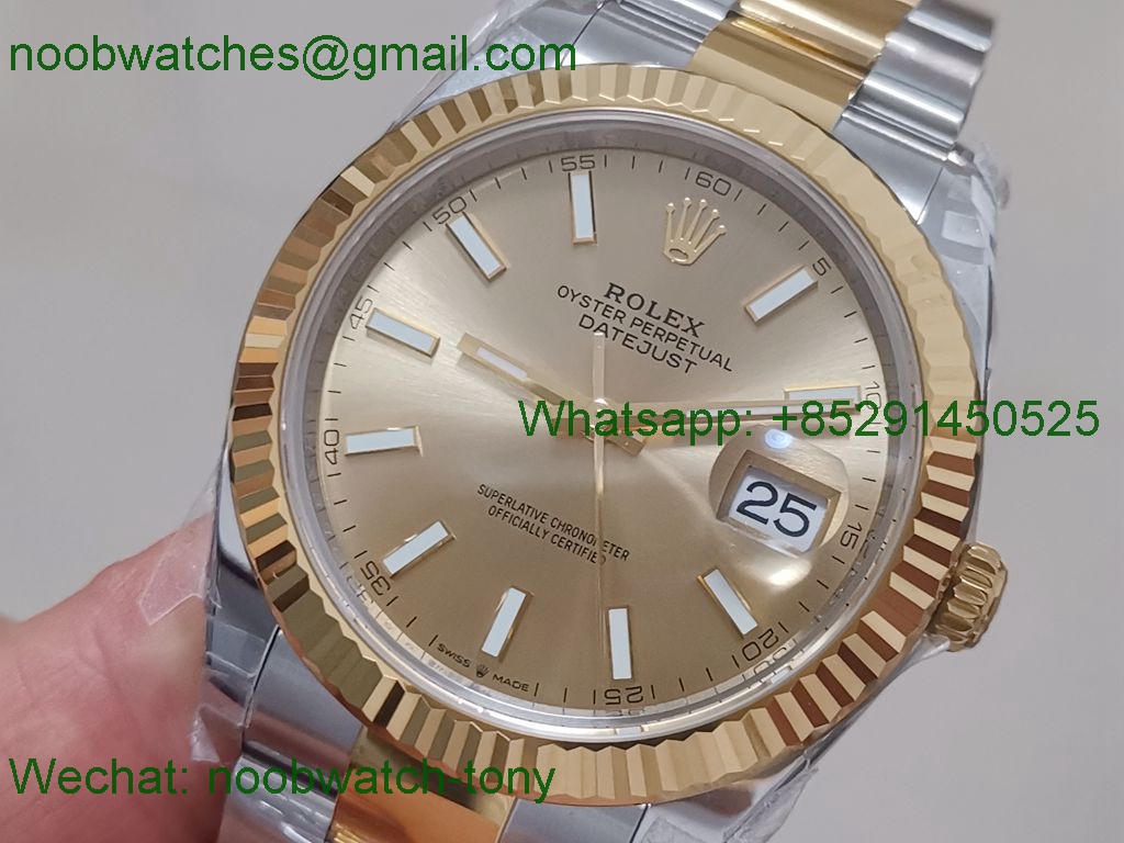 Replica Rolex Datejust 126333 41mm Two Tone Yellow Gold Golden Dial VSF Best 1:1 VS3235