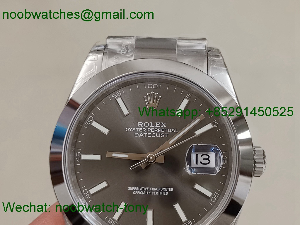 Replica Rolex Datejust 126334 41mm Gray Dial VSF 1:1 Best VS3235 Oyster