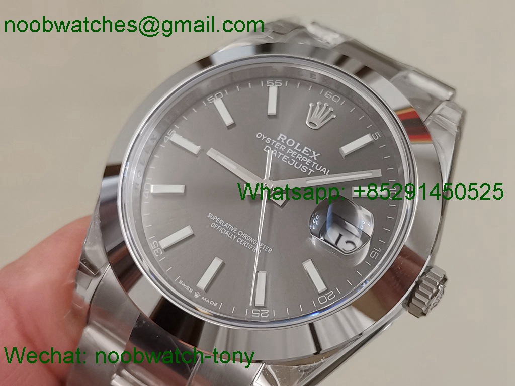 Replica Rolex Datejust 126334 41mm Gray Dial VSF 1:1 Best VS3235 Oyster