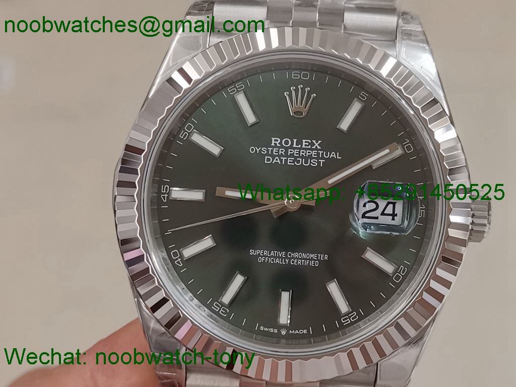Replica Rolex Datejust 126334 41mm Mint Green Dial VSF 1:1 Best VS3235 Julibee 