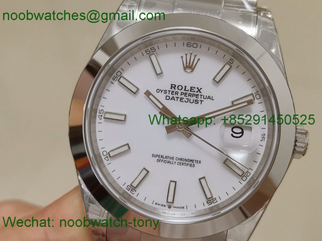 Replica Rolex Datejust 126334 41mm White Dial VSF 1:1 Best VS3235 Oyster