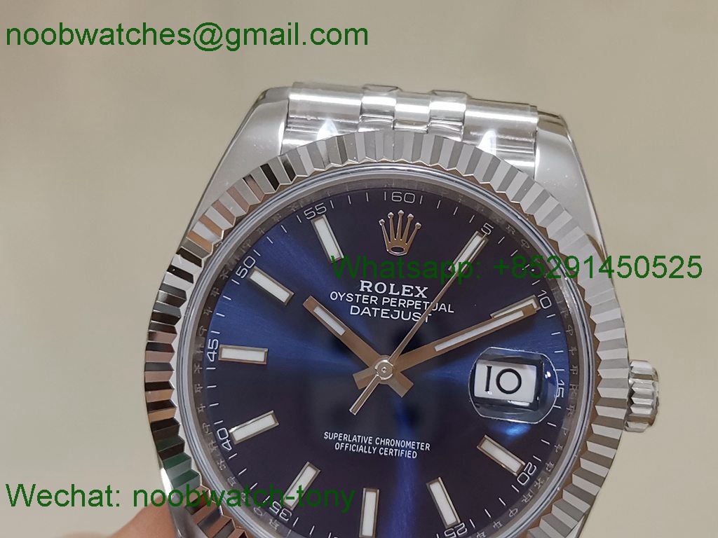 Replica Rolex Datejust 126334 41mm 904L Blue Dial Clean 1:1 Best VR3235 Jubilee 
