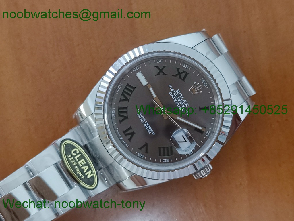 Replica Rolex Datejust 126334 41mm 904L Gray Dial Wimbledon Clean 1:1 Best VR3235 Oyster