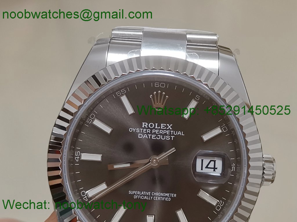 Replica Rolex Datejust 126334 41mm 904L Gray Dial Clean 1:1 Best VR3235 Oyster