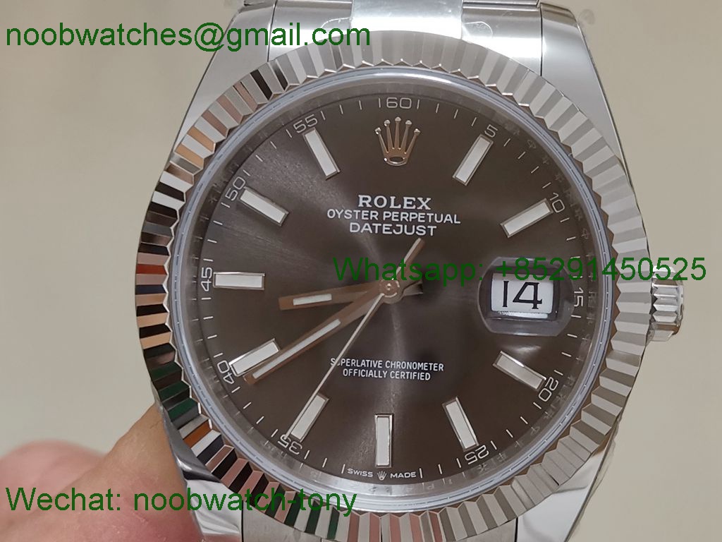 Replica Rolex Datejust 126334 41mm 904L Gray Dial Clean 1:1 Best VR3235 Oyster