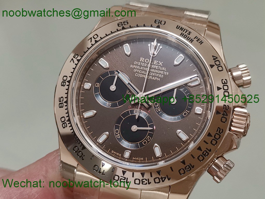 Replica Rolex Daytona 116505 Rose GOLD Brown Dial 904L BTF 1:1 Best SA4130
