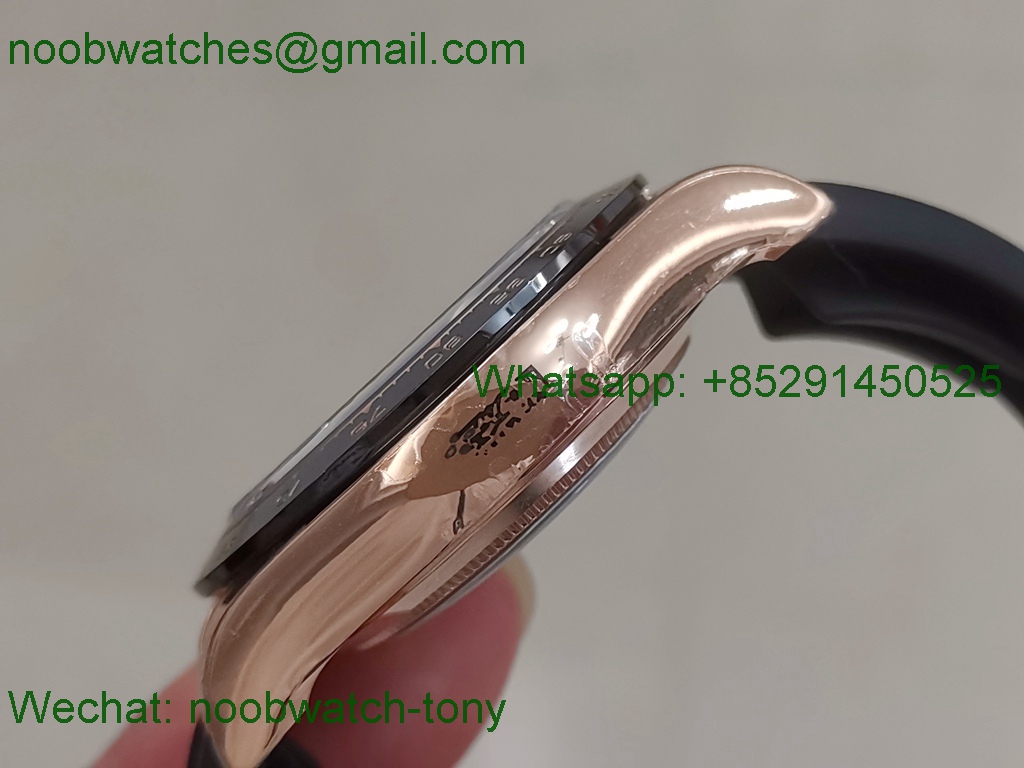Replica Rolex Daytona 116515 Rose Gold RG Dial 904L BTF 1:1 Best V2 SA4130 on Rubber 