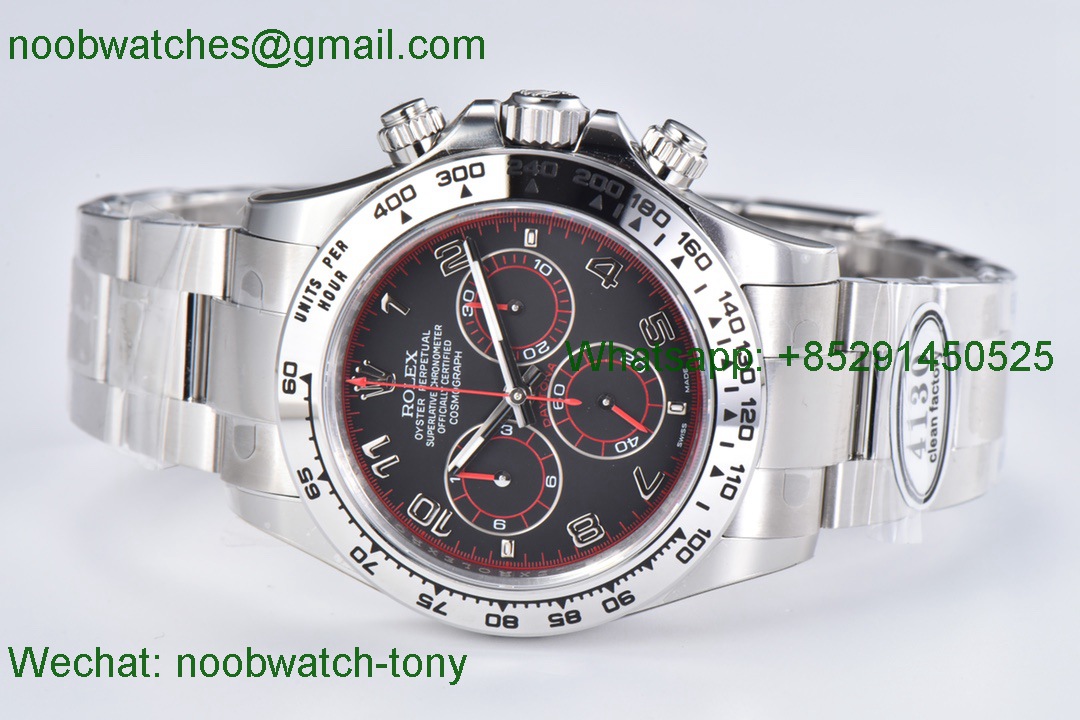 Replica Rolex Daytona 116509 Black Dial Red Marker Clean 1:1 Best SA4130