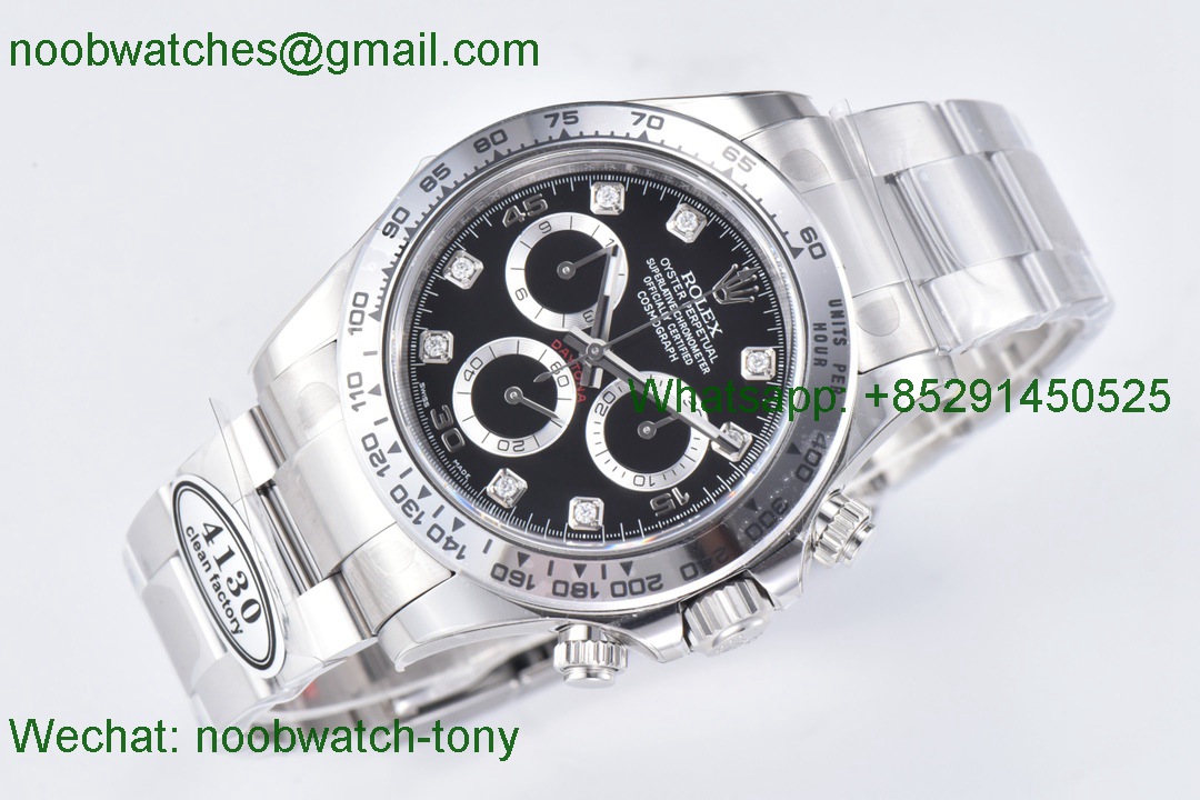 Replica Rolex Daytona 116509 Black Diamond Dial Clean 1:1 Best SA4130