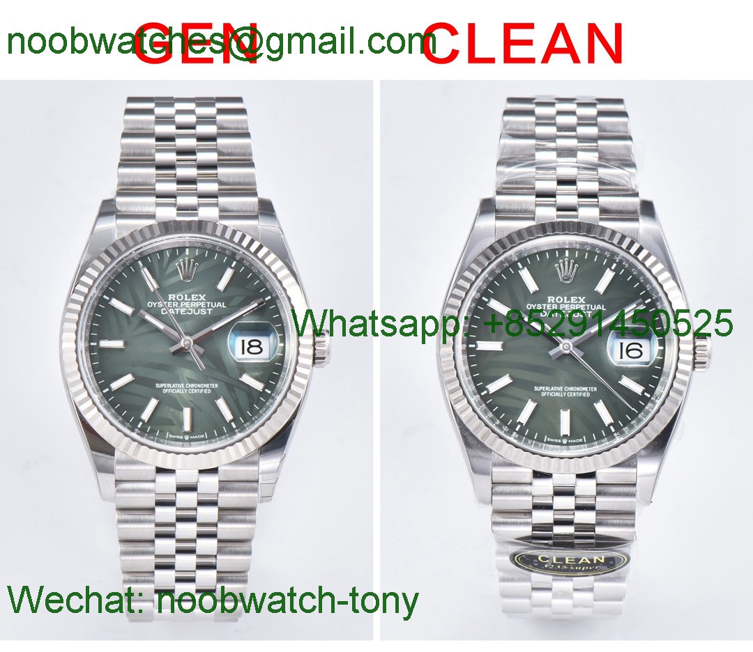 Replica Rolex Datejust 126234 36mm Green Motif Dial Clean 1:1 Best VR3235 Julibee