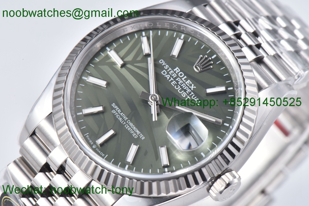 Replica Rolex Datejust 126234 36mm Green Motif Dial Clean 1:1 Best VR3235 Julibee