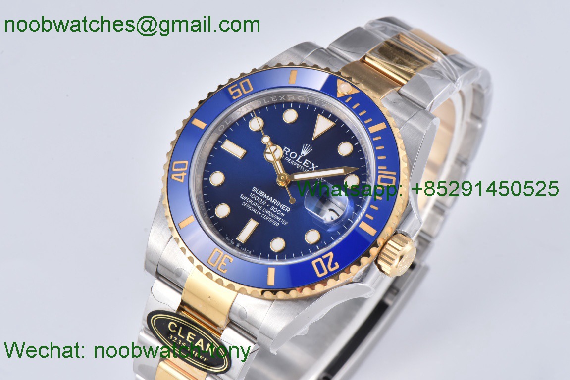 Replica Rolex Submariner 41mm Two Tone SS Yellow Gold 126613LB Blue Dial Clean 1:1 Best VR3235