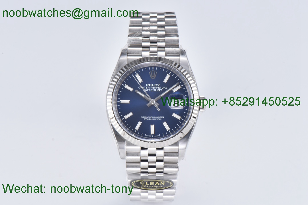 Replica Rolex Datejust 126234 36mm Blue Dial Clean 1:1 Best VR3235 Julibee
