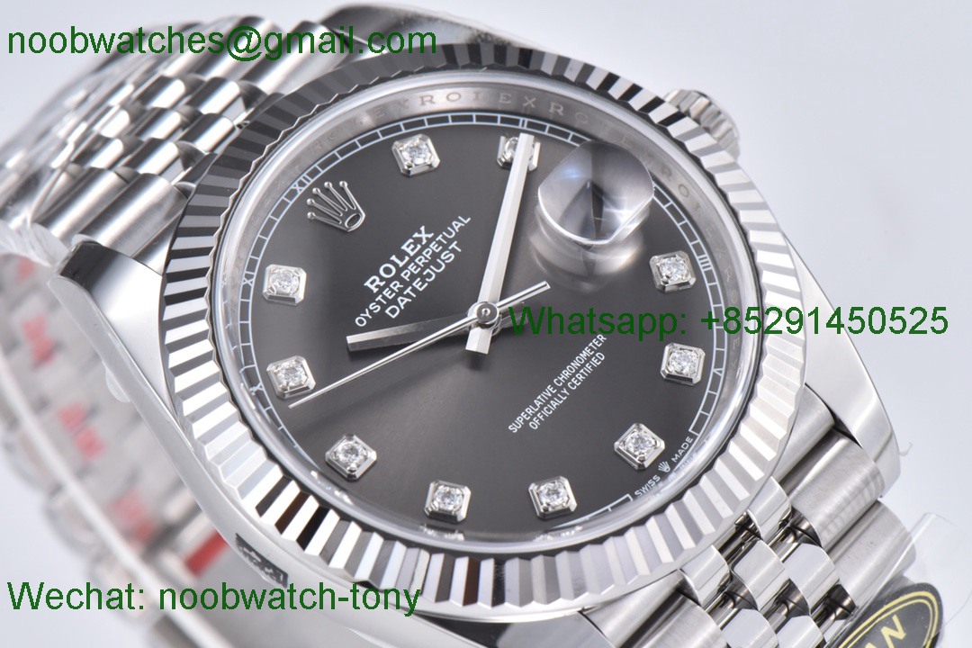 Replica Rolex Datejust 126334 41mm Gray Diamond Dial Clean 1:1 Best VR3235