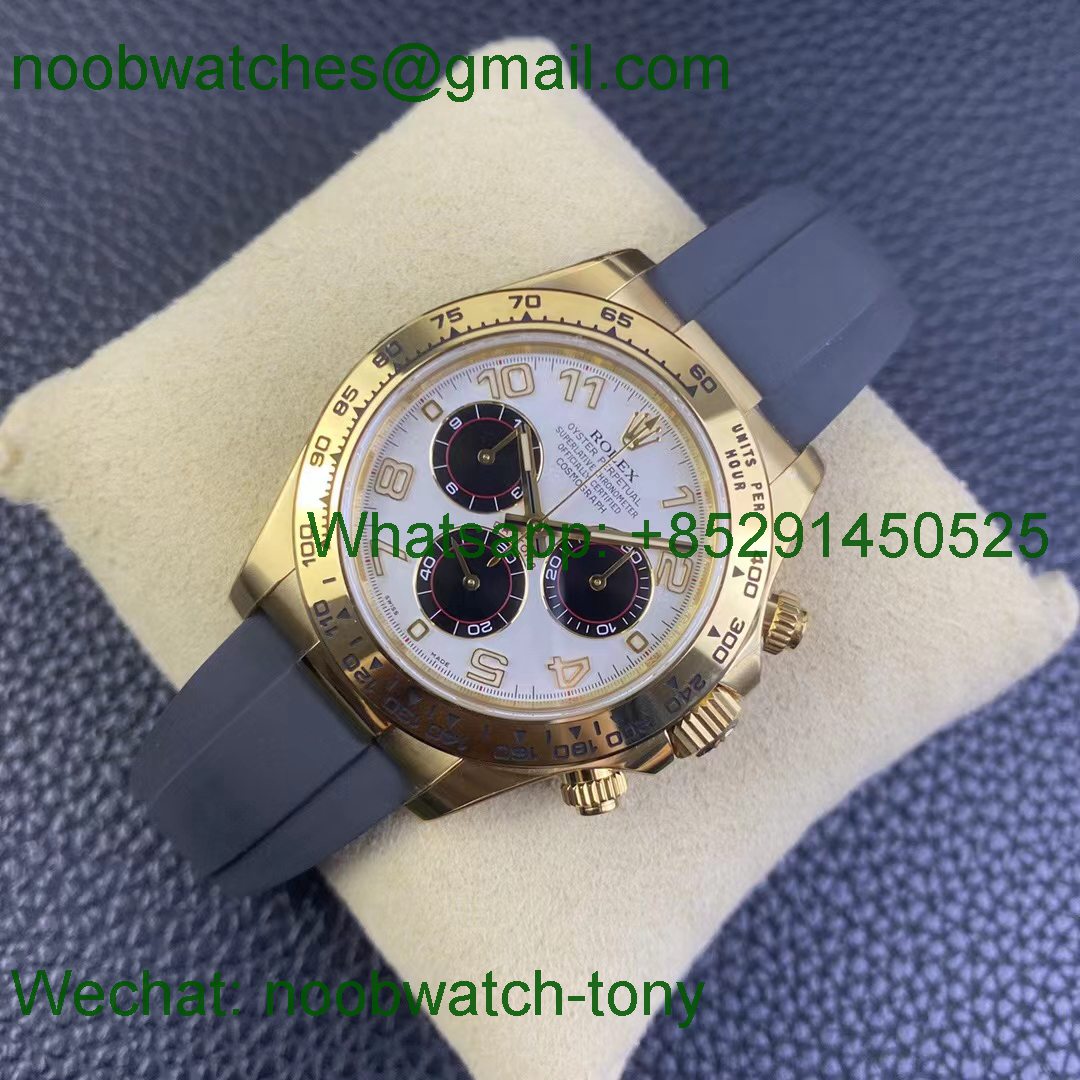 Replica Rolex Daytona Yellow Gold 116518 White Dial Clean 1:1 Best SA4130 OysterFlex