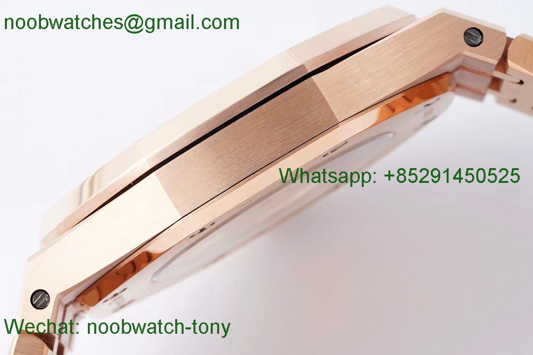 Replica Audemars Piguet AP Royal Oak 41mm 15400 Rose Gold Black Dial IPF 1:1 Best Super Clone
