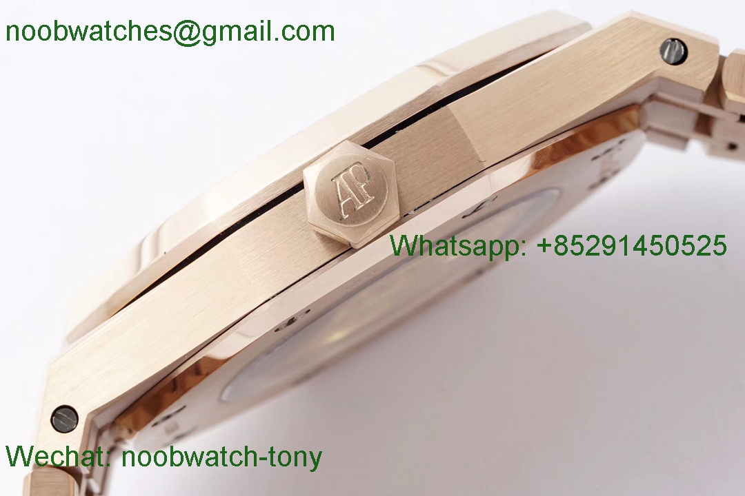 Replica Audemars Piguet AP Royal Oak 41mm 15400 Rose Gold White Dial IPF 1:1 Best Super Clone