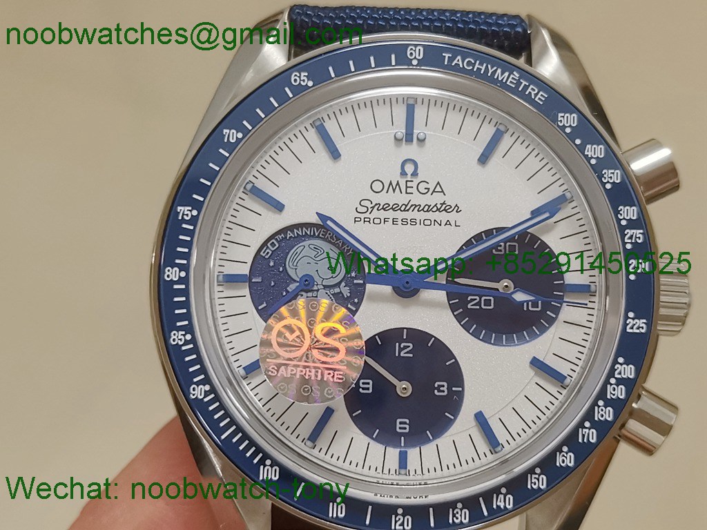 Replica Omega Speedmaster Snoopy 50th OSF 1:1 Best on NYLON 7750
