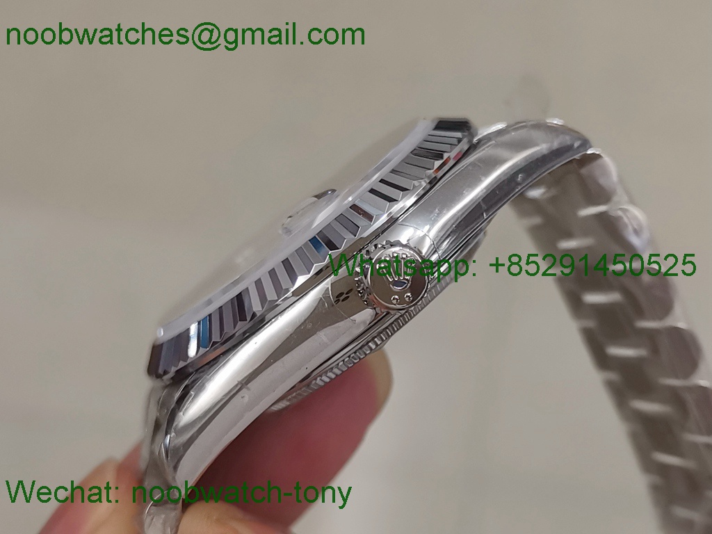 Replica Rolex DayDate 40mm SS Black Diamond Dial BP Factory 2813