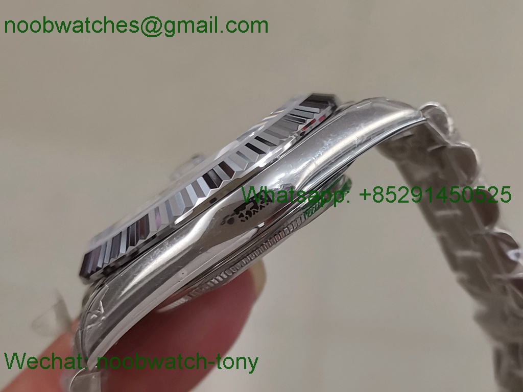 Replica Rolex DayDate 40mm SS Black Diamond Dial BP Factory 2836