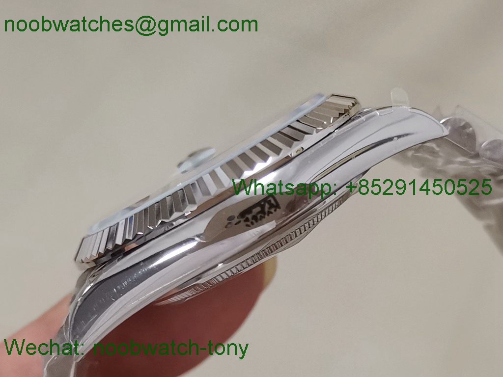 Replica Rolex DayDate 40mm SS Ice Blue Arabic Dial GMF 904L 2836 