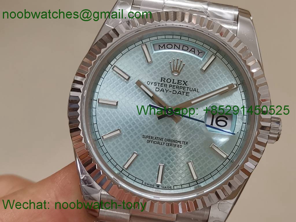 Replica Rolex DayDate 40mm SS Ice Blue Dial GMF 904L 2836 