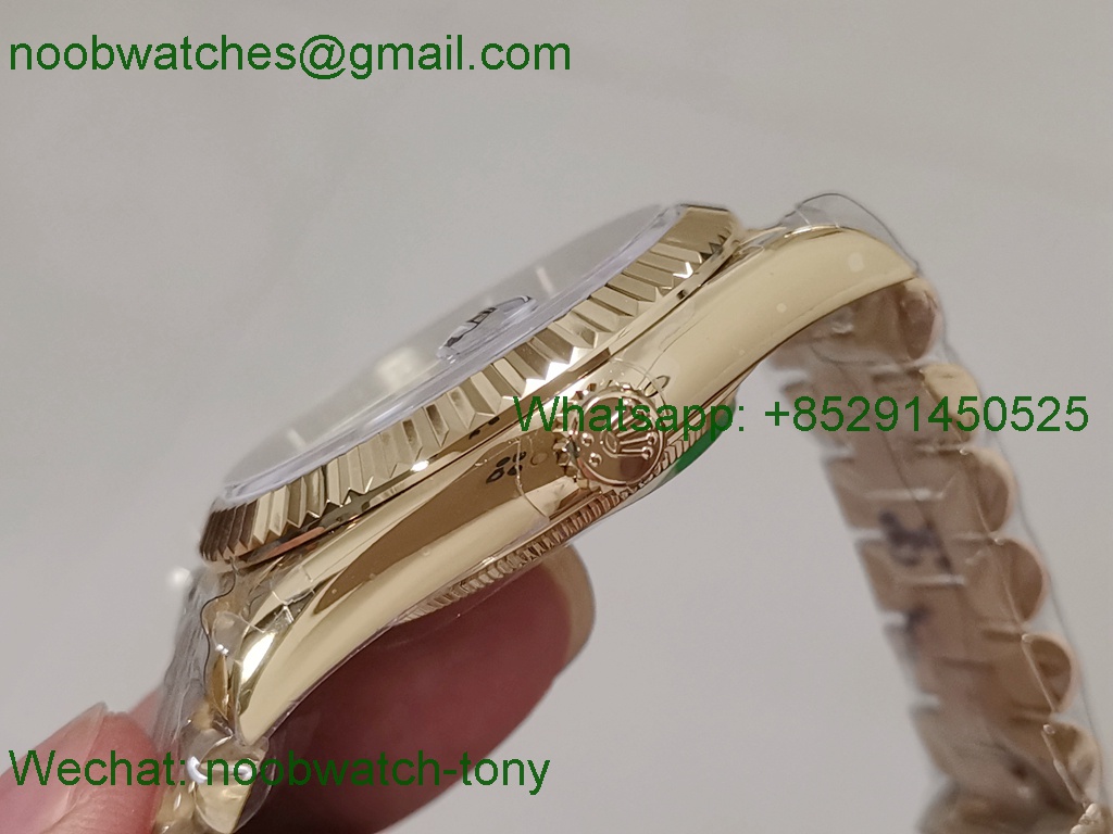 Replica Rolex DayDate 40mm Yellow Gold Black Diamond Dial BP Factory 2836